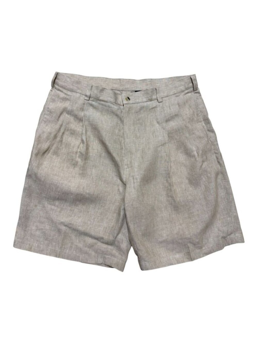 JS Bank Traveler’s Collection Linen Shorts Mens 38 Beige Flat Front Casual 9.5